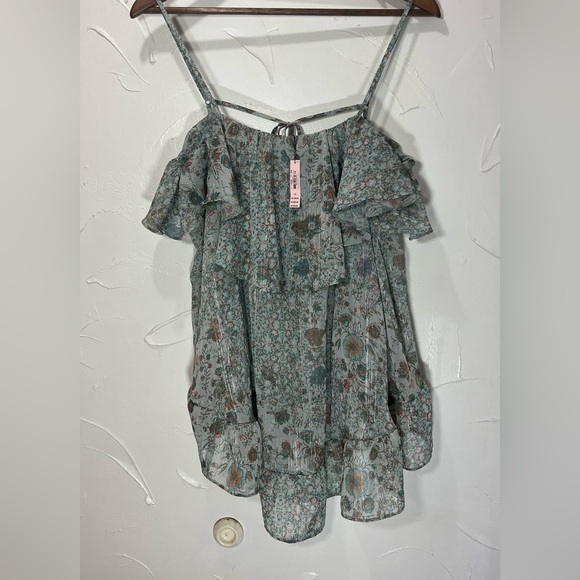 NWT Victoria’s Secret Sheer Floral Babydoll Nightie/Tank Top w/ Ruffles SZ L - Picture 2 of 10